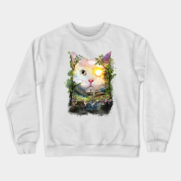 Day Cat Crewneck Sweatshirt by barrettbiggers